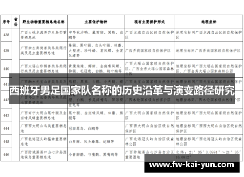 西班牙男足国家队名称的历史沿革与演变路径研究